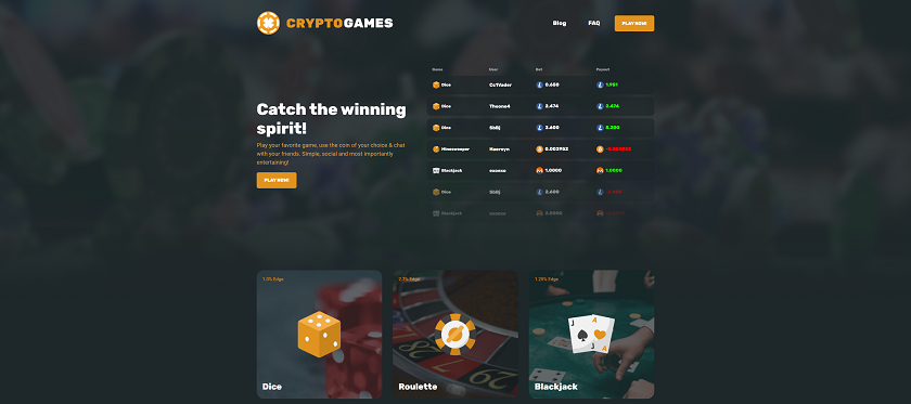 Crypto.Games Crash Gambling Casino Homepage