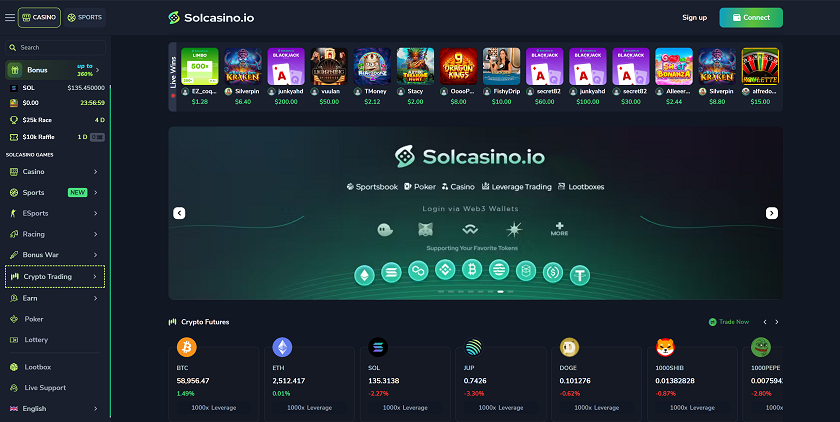 Solcasino Crash Gambling Casino Homepage