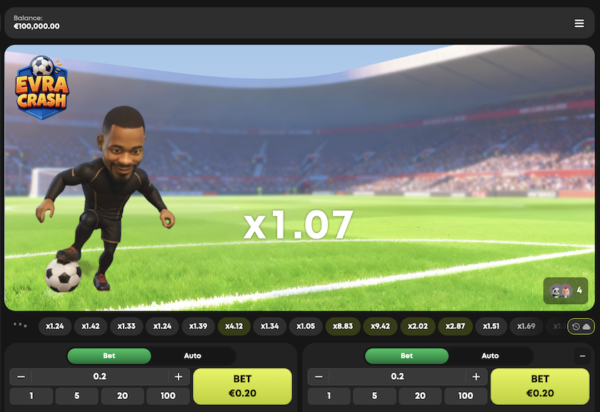 Evra Crash game Ingame