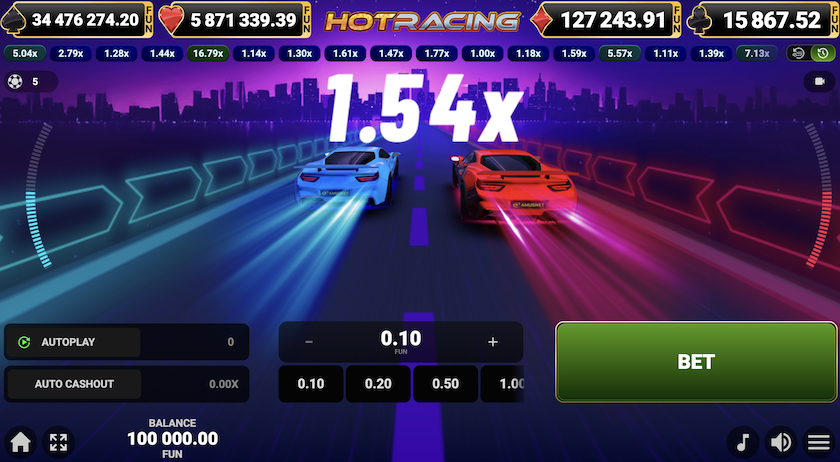Hot Racing Crash Game Joins Amusnet Lineup